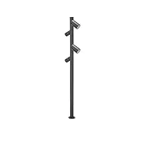 forlight pixa hauteur de lampadaire de jardin 2m 4 projecteurs orientables gu10 protection ip44 pour l'extérieur. couleur noire