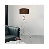 lux.pro lampadaire lampe sur pied e27 60w pour Éclairage intérieur luminaire design original métal polyester hauteur 145 cm argent noir