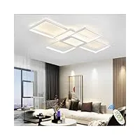 qiaomao luminaire plafonnier led dimmable salon lustre avec telecommande, 82w moderne plafond chambre lampe, boîte de jonction centrale Éclairage intégré, blanc, 85cm