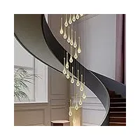 krole escalier long lustre villa salon salle À manger lustre en cristal tricolore lumière lumière luxe escalier en cristal lustre duplex bâtiment rotatif (taille: 8 têtes)