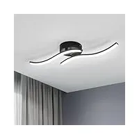 goeco plafonnier led, 12w 1300lm lampe de plafond moderne en acrylique, 6500k lumière blanche froide lustre intérieur luminaire plafonnier noir pour chambre à coucher, salon, cuisine