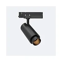 ledkia lighting spot led fasano cylindre 40w pour rail triphasé no flicker dimmable noir blanc chaud 3200k 36º