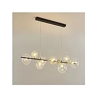 krole lustre à suspension, suspensions postmodernes compatibles avec la lampe à led de cuisine de salle à manger - lampe à suspension en boule de verre décorative dorée/noire