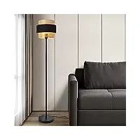 lux.pro lampadaire modern luminaire sur pied intemporel lampe sur pied stylé pour salon chambre bureau métal plastique polyester 160 x 30 cm noir doré