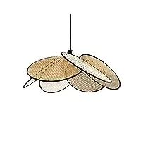 thaely luminaire tissé en forme de pétales, 6 pièces lampe À suspension lanterne en osier rotin plafonnier de salle À manger minimaliste luminaire suspendu de style scandinave pour le café du salon