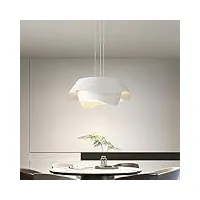kikioo lustres en tissu led modernes nordiques pour salon salle à manger lampes suspendues crème vent chambre hôtel cuisine île créative blanc simple plafond lampes suspendues