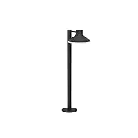 eglo lampadaire extérieur led ninnarella, lampe de jardin sur pied, lanterne en métal noir et plastique blanc, éclairage de chemin avec ampoule gu10, blanc chaud, ip44