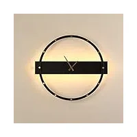bonool applique murale led avec horloge simple et pour luminaire de salon de chevet d'hôtel noir/or (couleur : d)