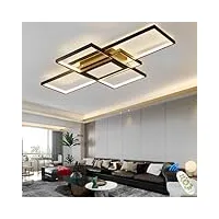 qiaomao luminaire plafonnier led dimmable salon lustre avec telecommande, 92w moderne plafond chambre lampe, boîte de jonction centrale Éclairage intégré, noir, 100cm