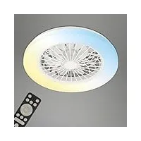 briloner - cct ventilateur de plafond avec éclairage 5 vitesses, télécommande, variateur de lumière, minuterie, lampe de plafond avec ventilateur, 48,5x14,5 cm (dxh), blanc