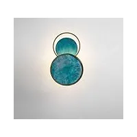 kohara applique murale moderne en verre bleu clair, lampe de chevet de fond, design rond, luminaire décoratif d'intérieur, idéal pour une chambre à coucher ou un salon