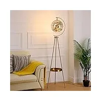 lampadaire industriel vintage, élégant lampadaire sphérique antique, lampadaire pour bureau, salon, lecture, chambre à coucher, grand luminaire vintage, couvercle en verre ambré