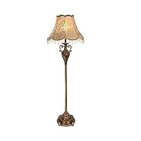 eeshha lampadaire lampes de salon lampadaire de chambre à coucher de salon lampe de sol en tissu de chambre d'étude rétro avec lampe sur pied télécommandée lampes sur pied pour salon
