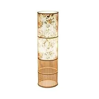 lampadaire lampe sur pied lampadaire sur pied lampadaire cylindrique en bambou fait À la main, lampe sur pied de style chinois, lampe sur pied pour décoration de salon lampadaire sur pied salon (colo
