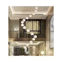 ympfdgpw 16 boules escaliers en colimaçon lustre boule de verre long lustre restaurant salon moderne simple personnalité bar café duplex escalier lustre 50x200 cm petit cadeau