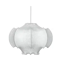 kiloom lustre en fer minimaliste moderne, diamètre 68cm, lustre en tissu de soie blanc pour salon, lustre nordique pour salle à manger
