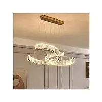 youkebei lumières led longues, lustres led en cristal de luxe modernes salon restaurant éclairage lustres bar intérieur luminaires suspendus (couleur : 50cm, size : changeable)