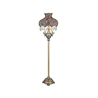 lampadaire lampe sur pied lampadaire sur pied lampadaire en résine de style européen abat-jour en tissu avec pendentif perles lampadaire de luxe royal pour salon chambre lampadaire sur pied salon