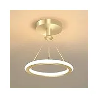 mengjay suspension led moderne,dimmable acrylique cercle réglable lampes suspendues,lustre suspendu réglable plafonnier contemporain pour salle à manger salon (d'or)