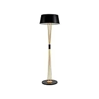 cunto lampadaire moderne pour salon de luxe en fer forgé avec abat-jour tambour contemporain assorti au décor de chambre à coucher, lampe de lecture verticale à led (couleur : noir)