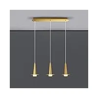 sanbddlyy lustre suspendu en laiton à led for table de salle à manger, plafonniers modernes en cuivre, lampes à suspension en mode 3 couleurs (color : copper color, size : a)