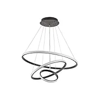 asfgchh lustre moderne minimaliste éclairage à la maison lustre de plafond à anneau brossé éclairage lustre éclairé pour salon, plafonnier en cristal de salle à manger