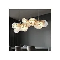 ktima lustre de luxe scandinave luminaire doré suspendu table à manger restaurant lustre plafonnier créatif verre couleur meubles,lustre led pour plafond