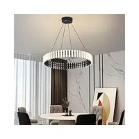 lustre de salon moderne allumant des lustres à led atmosphériques ronds compatible with un bar-restaurant 2 anneaux 丨 luminaire suspendu noir et blanc dimmable luminaires suspendus ,lampe à suspension