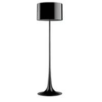 flos - spun light f - lampadaire - noir/métal/h 176,60cm x ø 50cm/abat-jour intérieur blanc mat