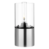 stelton - stelton - lampe à huile - inox/transparent/abat-jour transparent