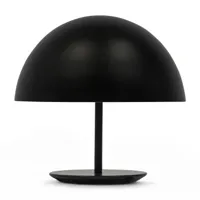 mater - lampe de table baby dome - noir/revêtu par poudre/h 24,5cm / ø 25cm/câble en tissu noire/structure acier noir