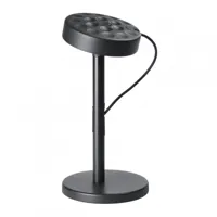 belux - lampe de table led u-turn - noir/pmma satinée hxø 3,8x14,3cm/h 32,2cm/led 13w 900lm 2700k cri>80/aluminium laqué humide/base ø16,5cm