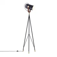 le klint - lampadaire carronade 360 grand - noir/laiton/noyer/mat/h: 170-175cm