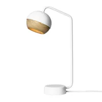 mater - lampe de table ray - blanc/chêne certifié fsc naturel/pxhxp 11,9x40,1x22,5cm/structure blanc/câble tissu blanc