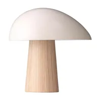fritz hansen - lampe de table night owl™ bois - blanc fumée/frêne/laqué/h 23,9cm / ø 23,5cm/câble noir