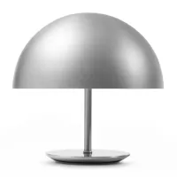 mater - lampe de table baby dome - aluminium/clair laqueé/h 24,5cm / ø 25cm/câble tissu noire/structure acier aluminium
