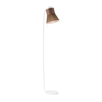 secto design - lampadaire petite 4610 - noix naturel/feuille de placage/incl. ampoule led 3000k/470lm/câble blanc