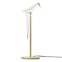moooi - perch light  led - lampe de table - blanc/laiton/h x l x w: 61.5 x 25 x 22cm/2700k/150lm