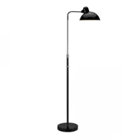 fritz hansen - lampadaire kaiser idell™ 6580-f luxus - chromé, noir/brillant/lxh 50x50cm/câble noir