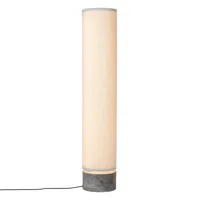 gubi - lampadaire led unbound h 120cm - canvas naturel/abat-jour hxø 107x23cm/pied marbre gris hxø 12,1x23cm