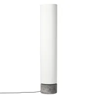 gubi - lampadaire led unbound h 120cm - lin blanc/abat-jour hxø 107x23cm/pied marbre gris hxø 12,1x23cm