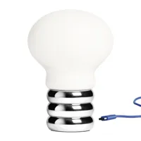 ingo maurer - lampe led avec batterie b.bulb - blanc/métal/rechargeable via la technologie usb/h 20cm/led 5v 2w 200lm 1800-2700k/5200 mah/socle métal/