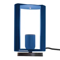 nemo - lampe de table pivotante à poser - bleu ral 5002/émission orientable 360°/h 20cm/ø 12,5cm/interrupteur sur le cable