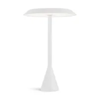nemo - lampe de table led avec batterie panama mini - blanc/laqué/h 30cm / ø 20cm /2700k/500lm