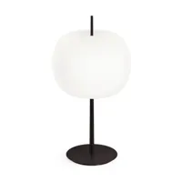 kundalini - lampe de table kushi xl h 61cm - opalin/detail noir mat/h x ø 61x33cm/structure métal laqué noir