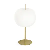 kundalini - lampe de table kushi xl h 61cm - opalin/detail laiton brillant/h x ø 61x33cm/structure métal laqué laiton