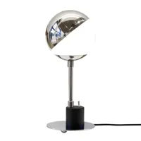 tecnolumen - sf 28 - lampe de table avec hémisphère - opalin/aluminium/h 39cm / ø 16,5cm/pied chromé