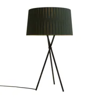 santa + cole - lampe de table tripode g6 - vert/abat-jour étoffe hxø 23x45cm/plaque de métal noir/h 75cm/câble noir 225cm avec graduateur et...