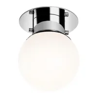decor walther - plafonnier globe 20 - chrome/blanc/brillant/h x ø 25x19cm/1x e27 max. 60w 220-240v