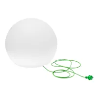 pedrali - lampe à poser happy apple 331e - opalin/câble vert/ø 80cm